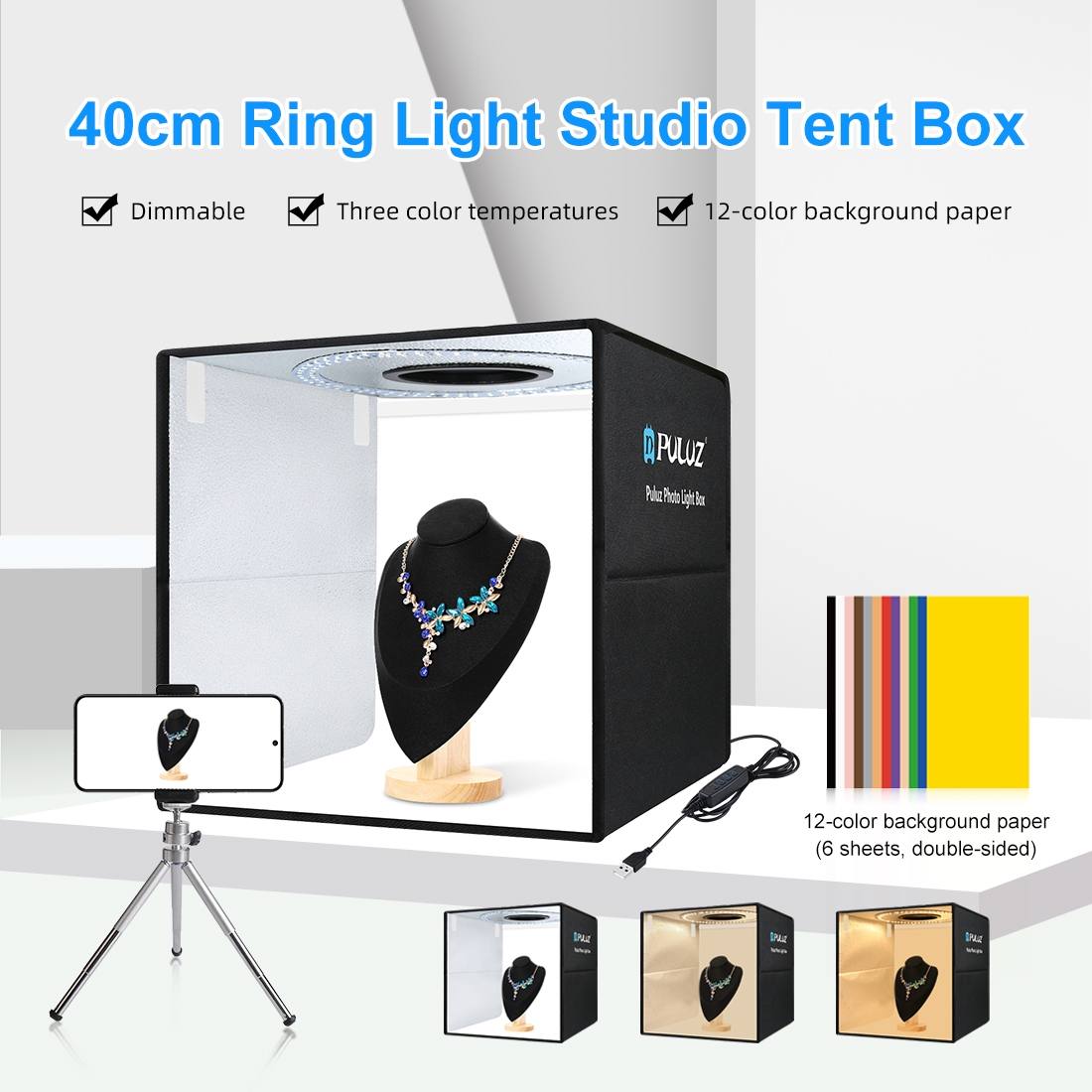 Makeup Photography Lighting - PULUZ 40cm Ring Light Lipat Portabel