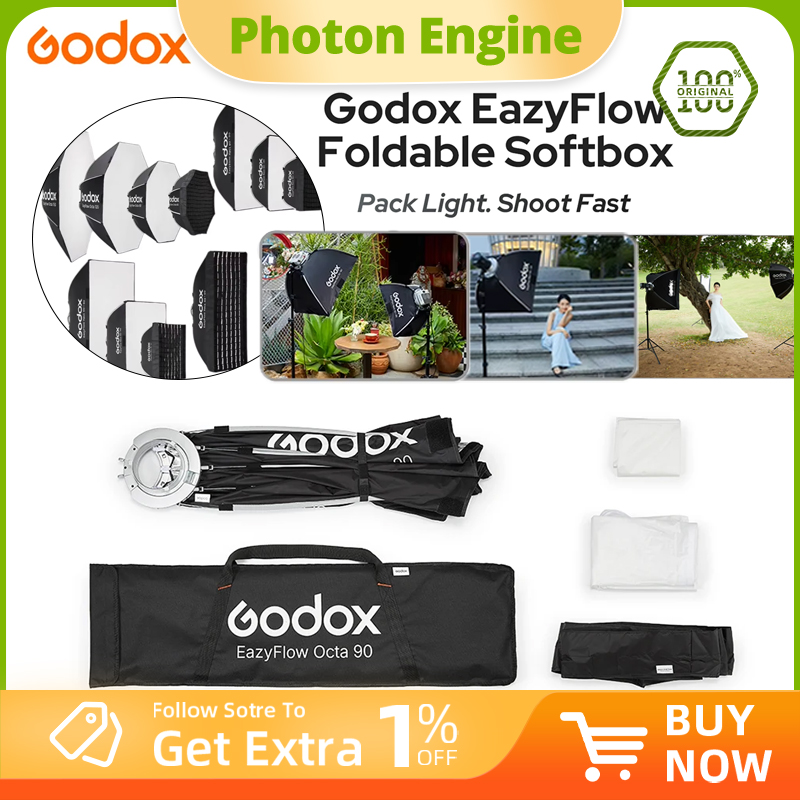 Photography Lighting With Flash - Godox EazyFlow seri Softbox Lipat dengan