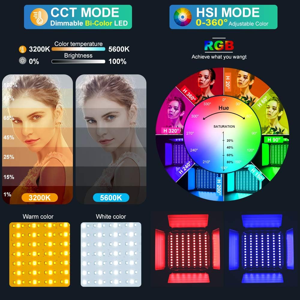 Lampu Video Panel LED RGB deng - Photography Lighting App ulasan dan harga