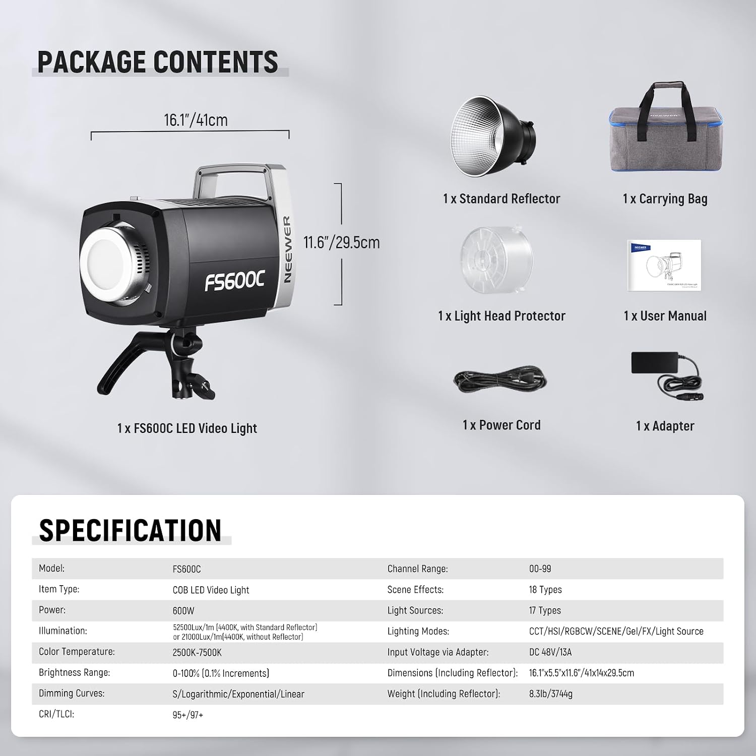 NEEWER FS600C 600W RGB COB LED - Photography Lighting App ulasan dan harga