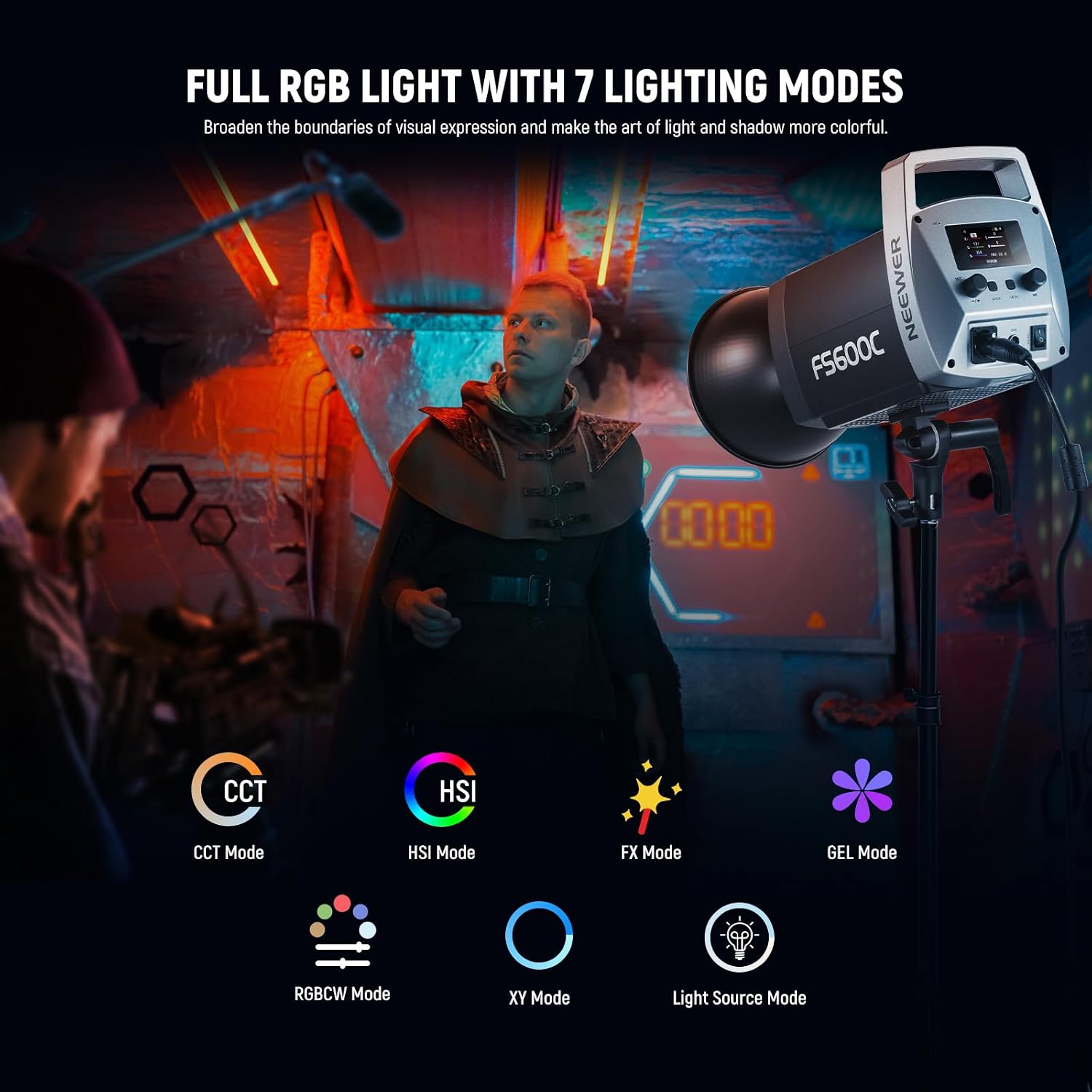 NEEWER FS600C 600W RGB COB LED - Photography Lighting App ulasan dan harga