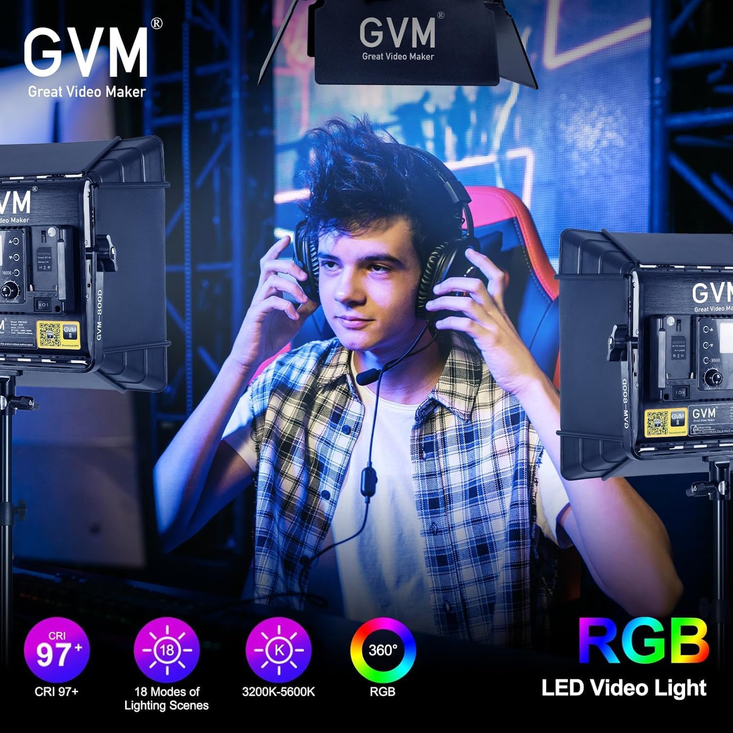 Kit Pencahayaan Video LED RGB, - Photography Lighting App ulasan dan harga